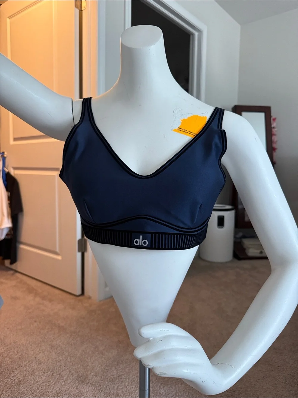 ALO Yoga Navy V-Neck Sports Bralette